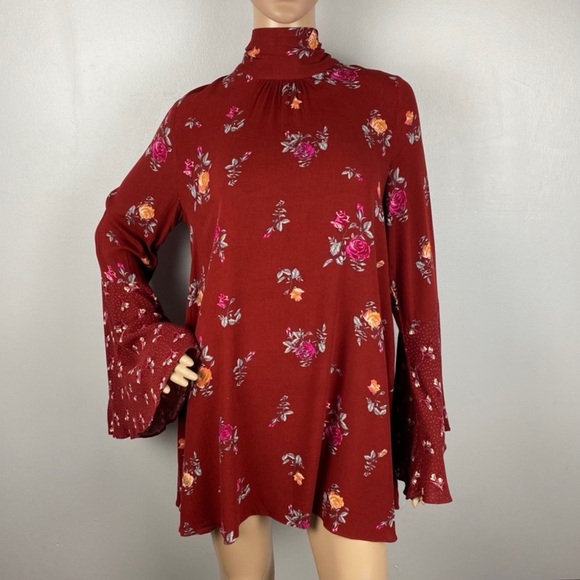 NEW FREE PEOPLE REVOLVE FLORAL PRINT TUNIC MINI DRESS - Picture 2 of 8